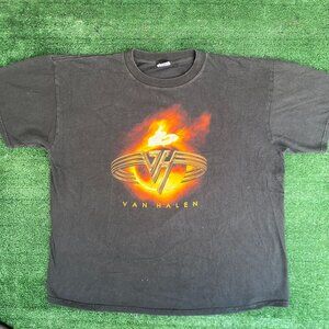 Vintage Y2K Van Halen Fire Eclipse T-Shirt 2004 Tour Grunge Punk Metal Rock Band